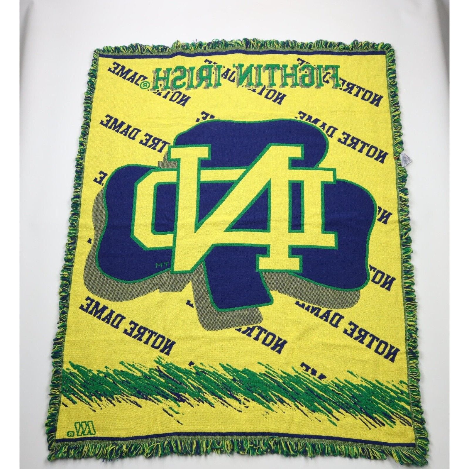 Vintage Vintage 90s All Over Print University of Notre Dame Blanket Size ONE SIZE - 6 Thumbnail