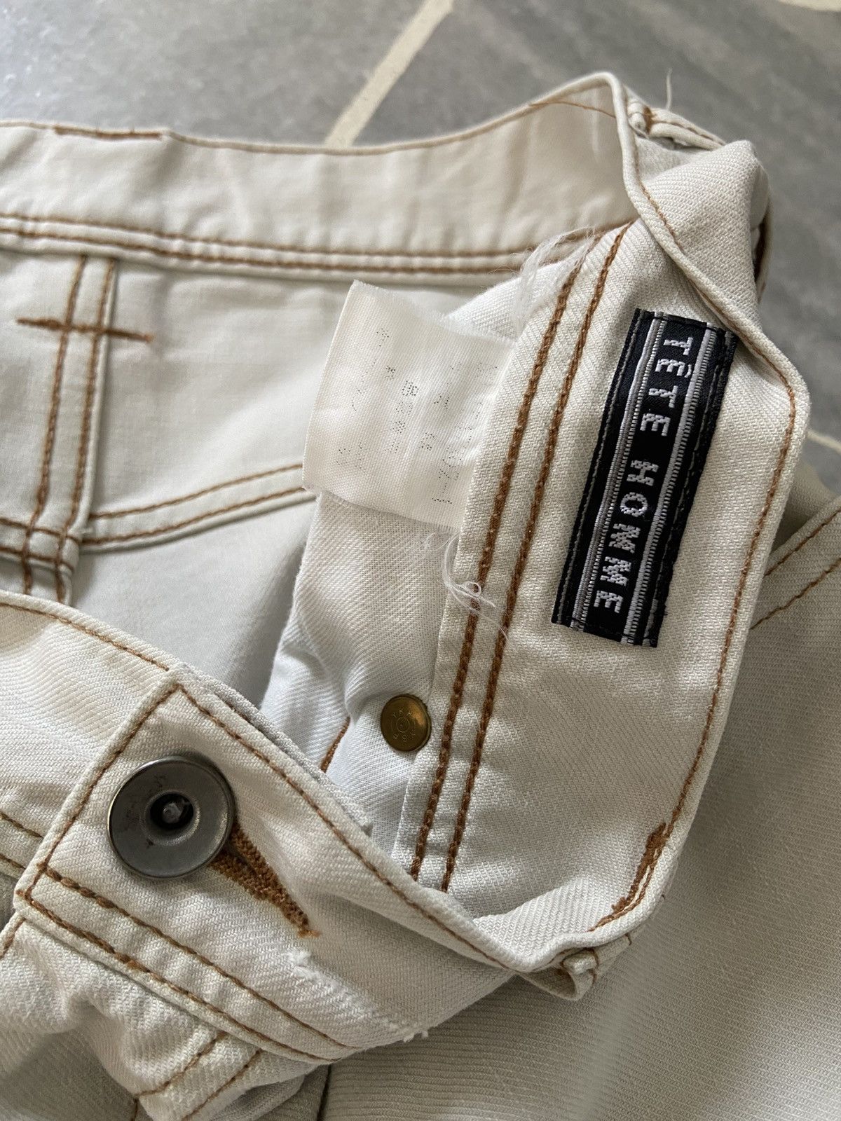 Issey Miyake Tete Homme White Linen Trouser Pants Size US 32 / EU 48 - 10 Thumbnail