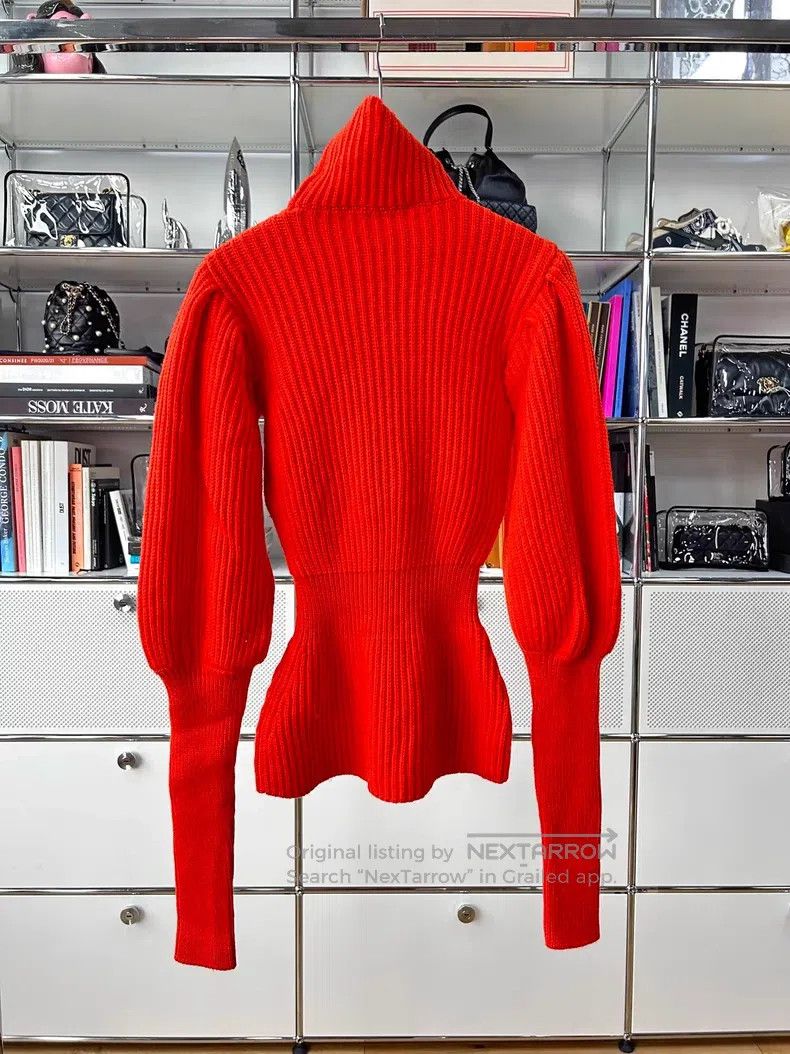 Dior Dior Orange-red semi-high collar lantern sleeve waist swea Size XS / US 0-2 / IT 36-38 - 2 Thumbnail