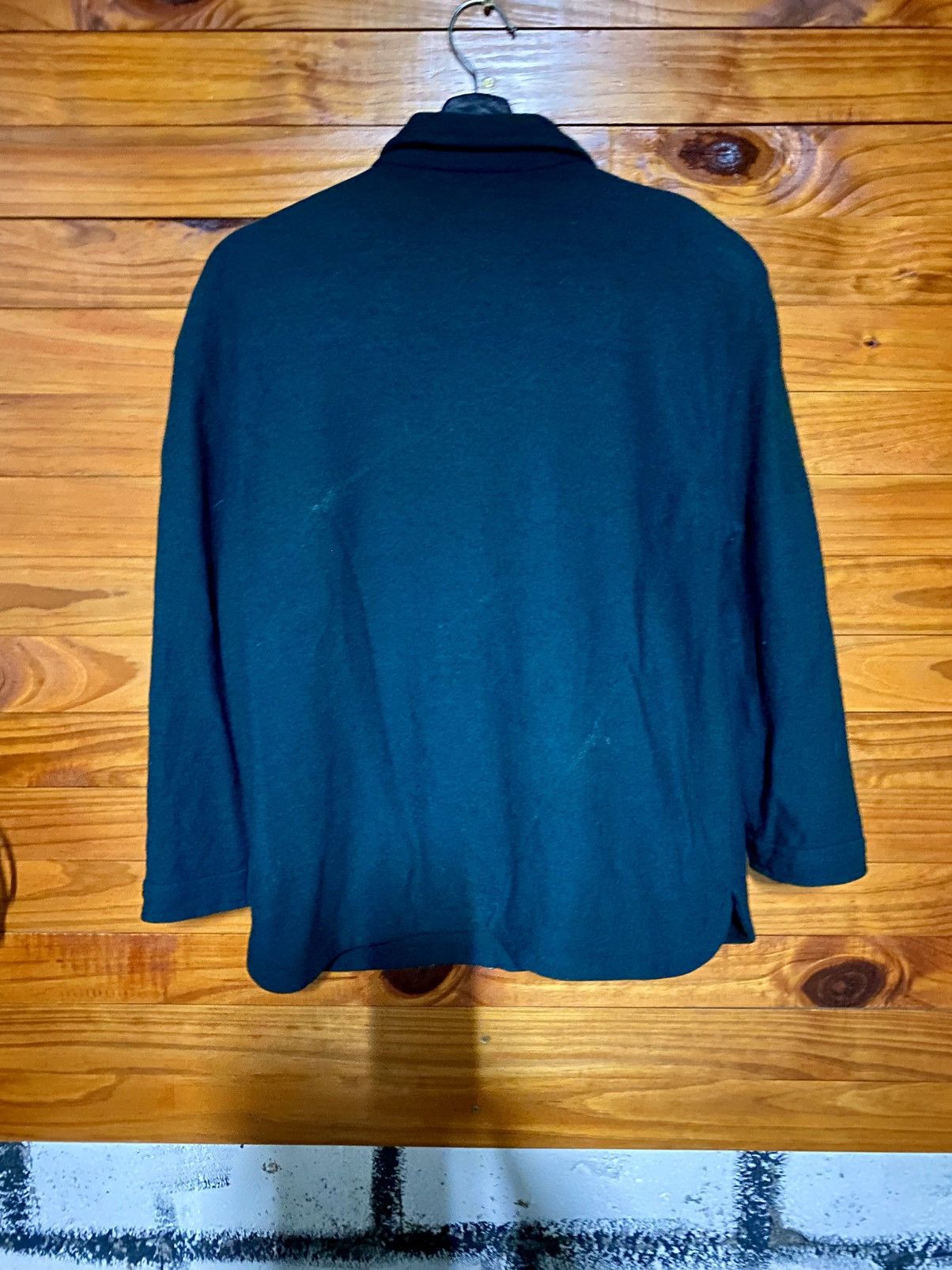 Japanese Brand Vintage CINAMON Wool Blend Jacket Teal Green Button-Up Coat Size M / US 6-8 / IT 42-44 - 7 Thumbnail