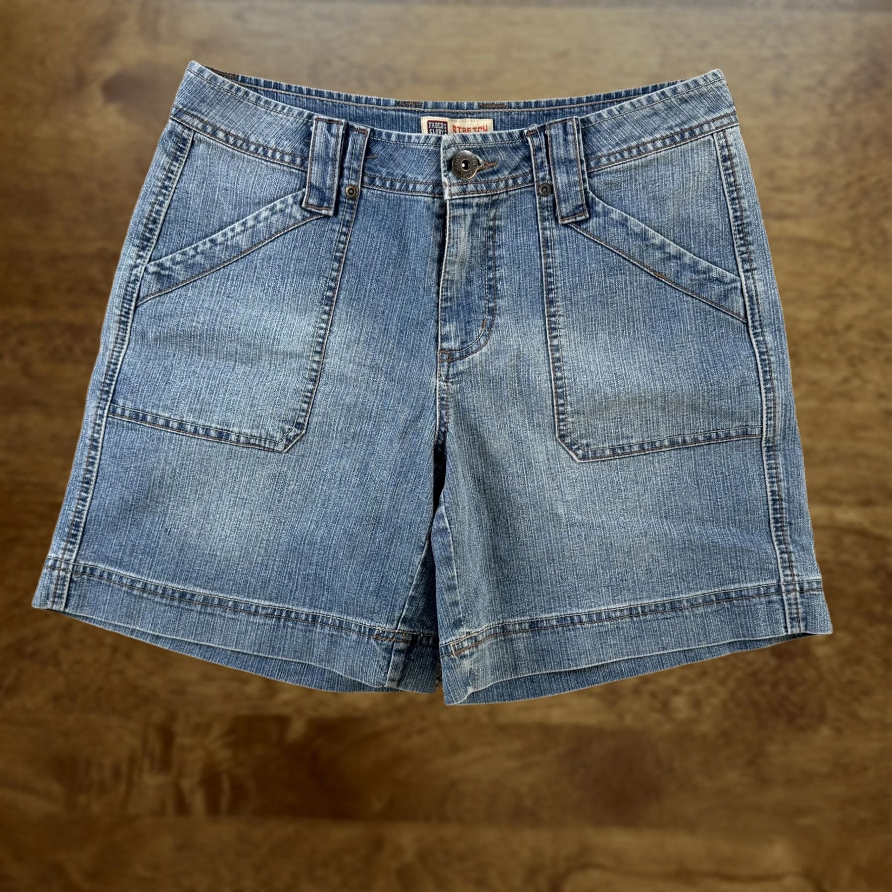 Faded Glory Faded Glory Shorts Womens 4 Blue Denim Utility Pockets Stretch Casual Summer Size 27" / US 4 / IT 40 - 1 Thumbnail