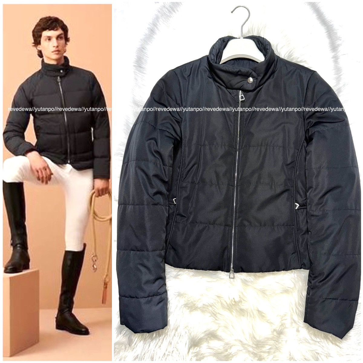 Hermes Hermes W-ZIP padded nylon jacket XL black HERMES puffer Size US XL / EU 56 / 4 - 1 Thumbnail