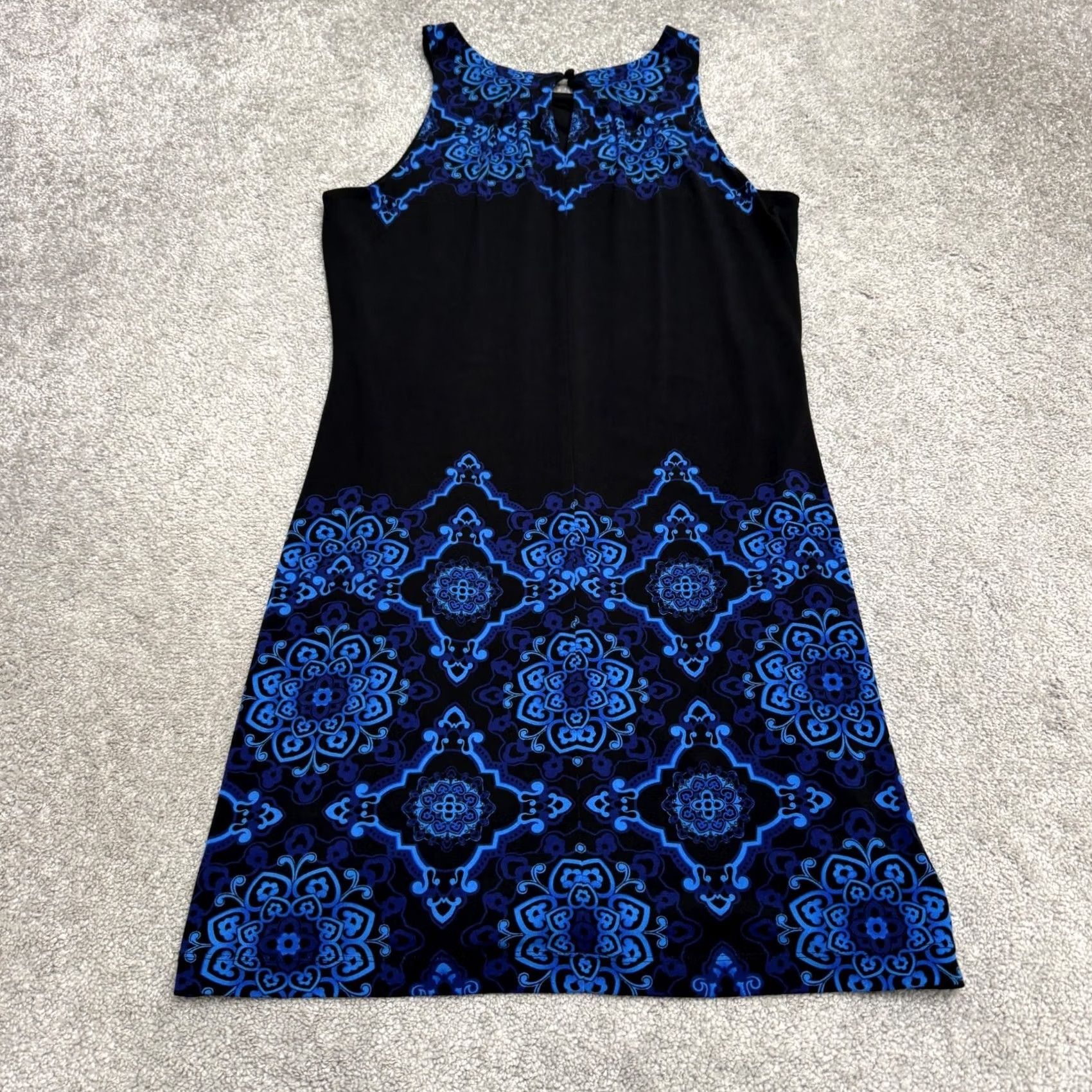White House Black Market White House Black Market Sheath Dress Womens Medium Black Blue Medallion Print Size M / US 6-8 / IT 42-44 - 7 Thumbnail