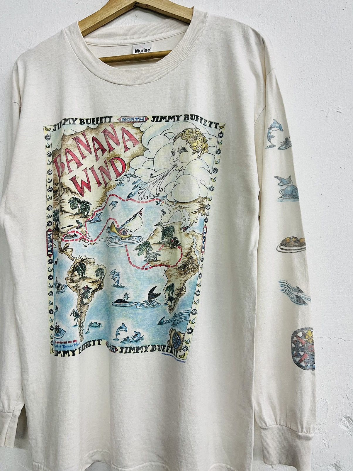 Band Tees × Nike × Vintage VINTAGE JIMMY BUFFET 1996 BANANA WIND TOUR TEE Size US L / EU 52-54 / 3 - 2 Thumbnail