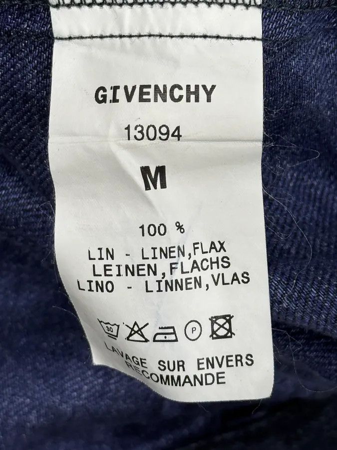 Givenchy 1990s Givenchy Navy Linen Trucker Jacket Size US M / EU 48-50 / 2 - 12 Thumbnail