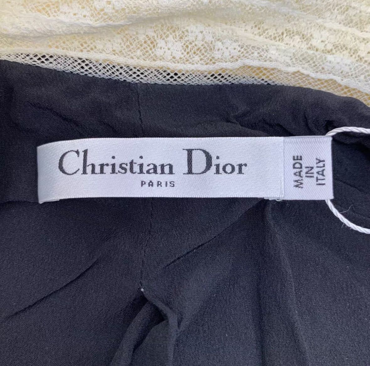 Dior Dior Black Cotton Lapel Short Sleeve Velvet Jumpsuit K26WX Size XS / US 0-2 / IT 36-38 - 7 Thumbnail