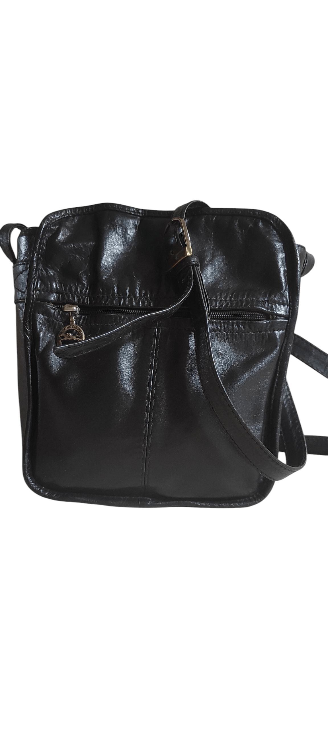 Longchamp Longchamp Paris Black Pebble Leather Crossbody Bag Size ONE SIZE - 6 Thumbnail