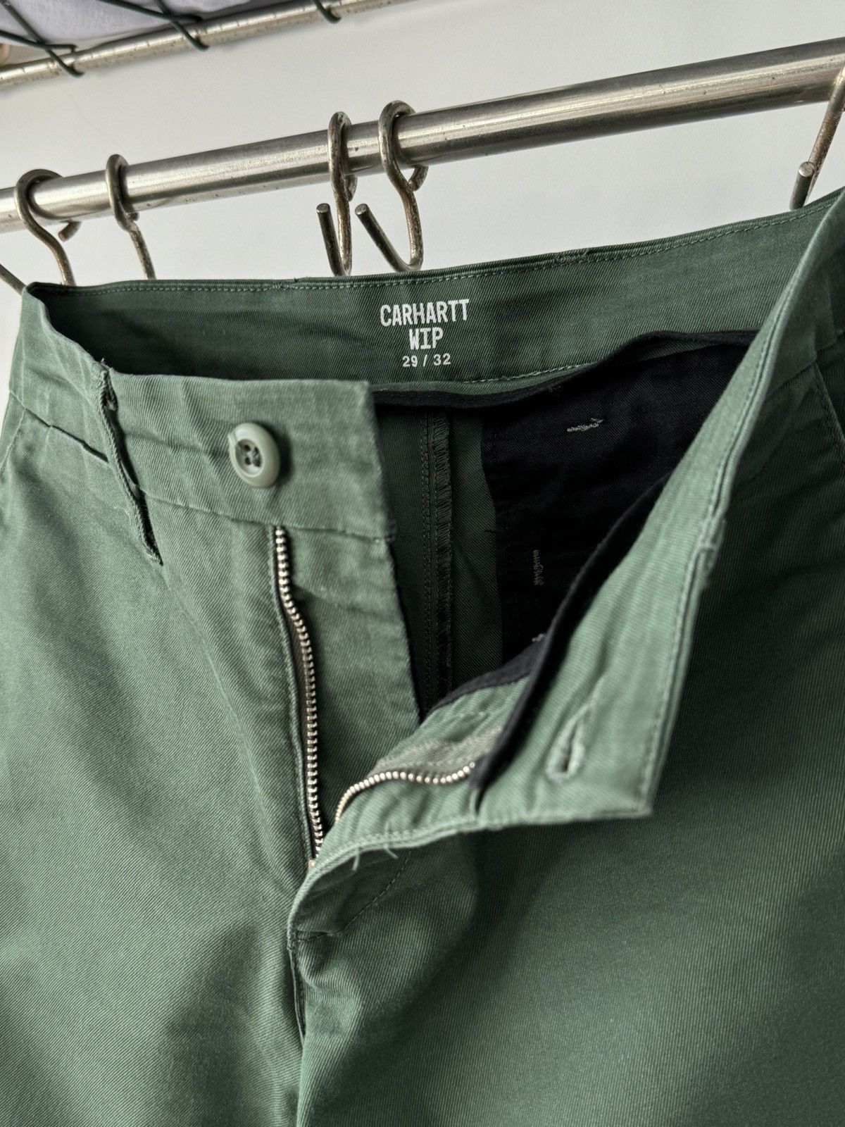 Carhartt × Carhartt Wip × Vintage Vintage Carhartt WIP Sid Slim Green Chino Pants Size US 29 - 5 Thumbnail