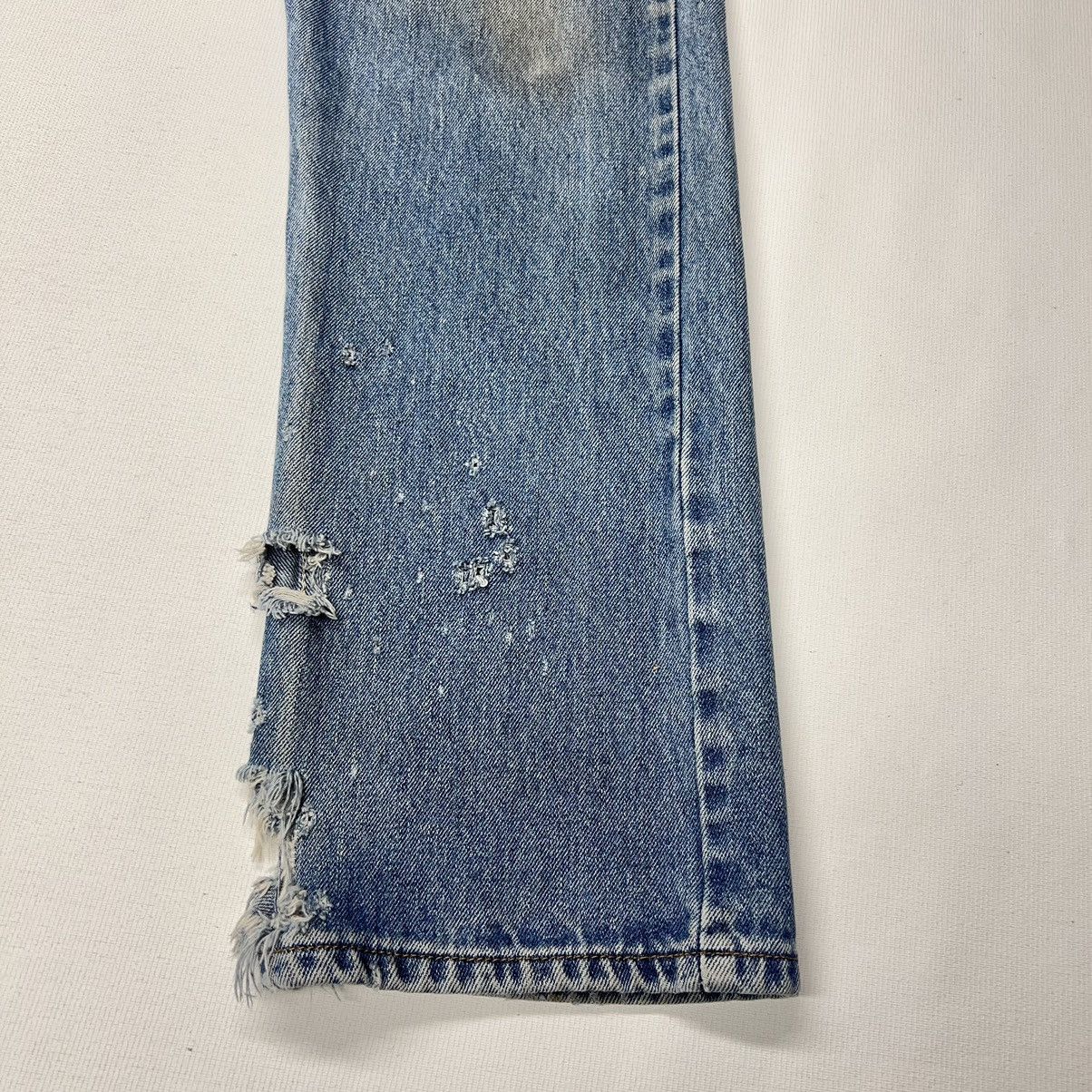 Levi's × Vintage Levis 505 Jeans Blue Straight Regular Fit Distressed Baggy Size US 33 - 2 Thumbnail