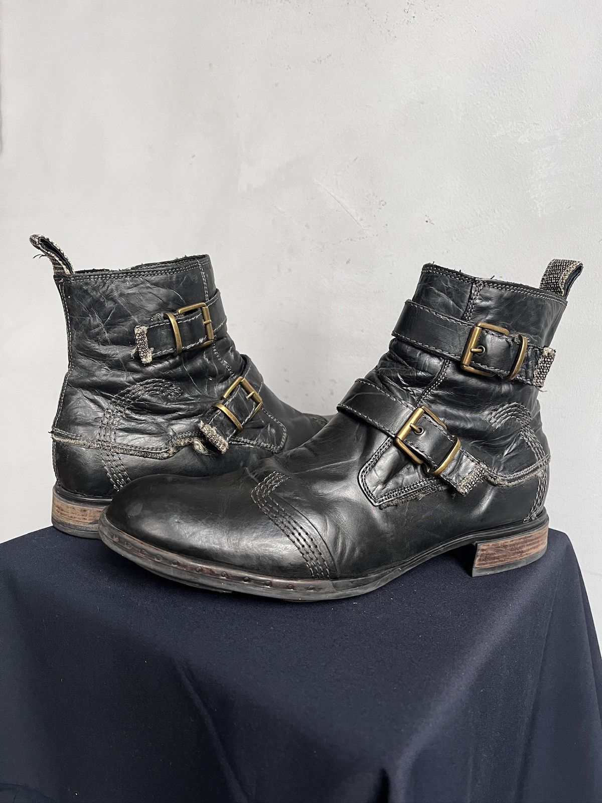 Undercover Vintage ankle belted western boots hedi slimane style 90s Size US 10 / EU 43 - 10 Thumbnail