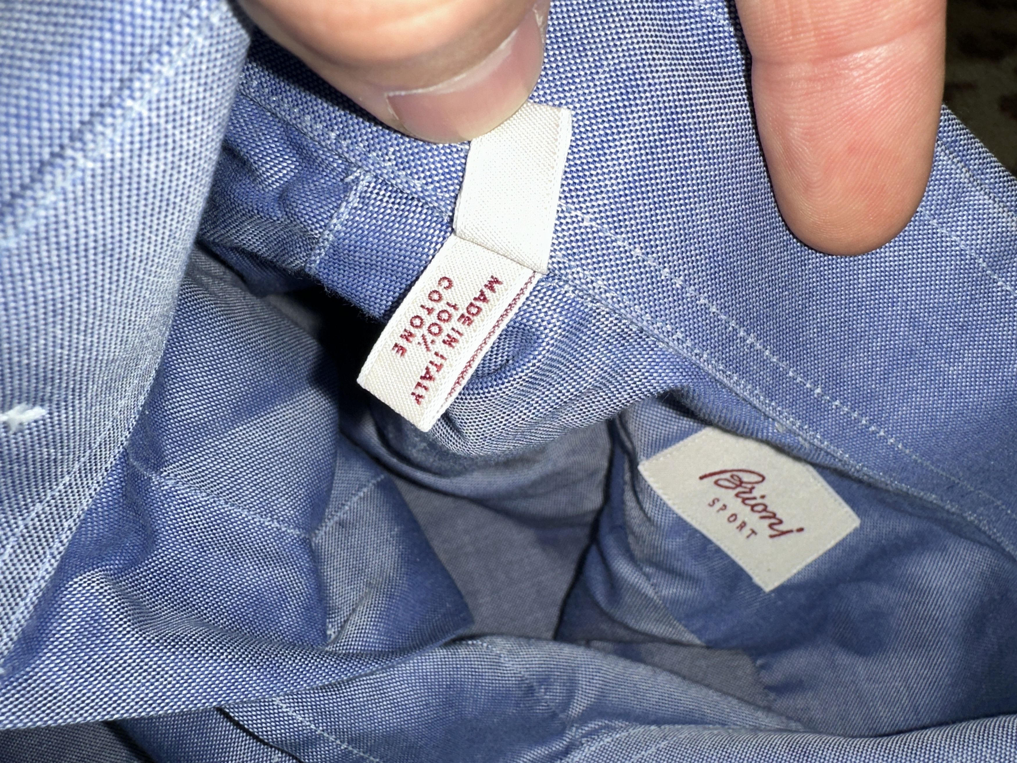Brioni Brioni Sport Reflective Cotton Oxford Shirt Luxury 16 41 L Size US L / EU 52-54 / 3 - 8 Thumbnail