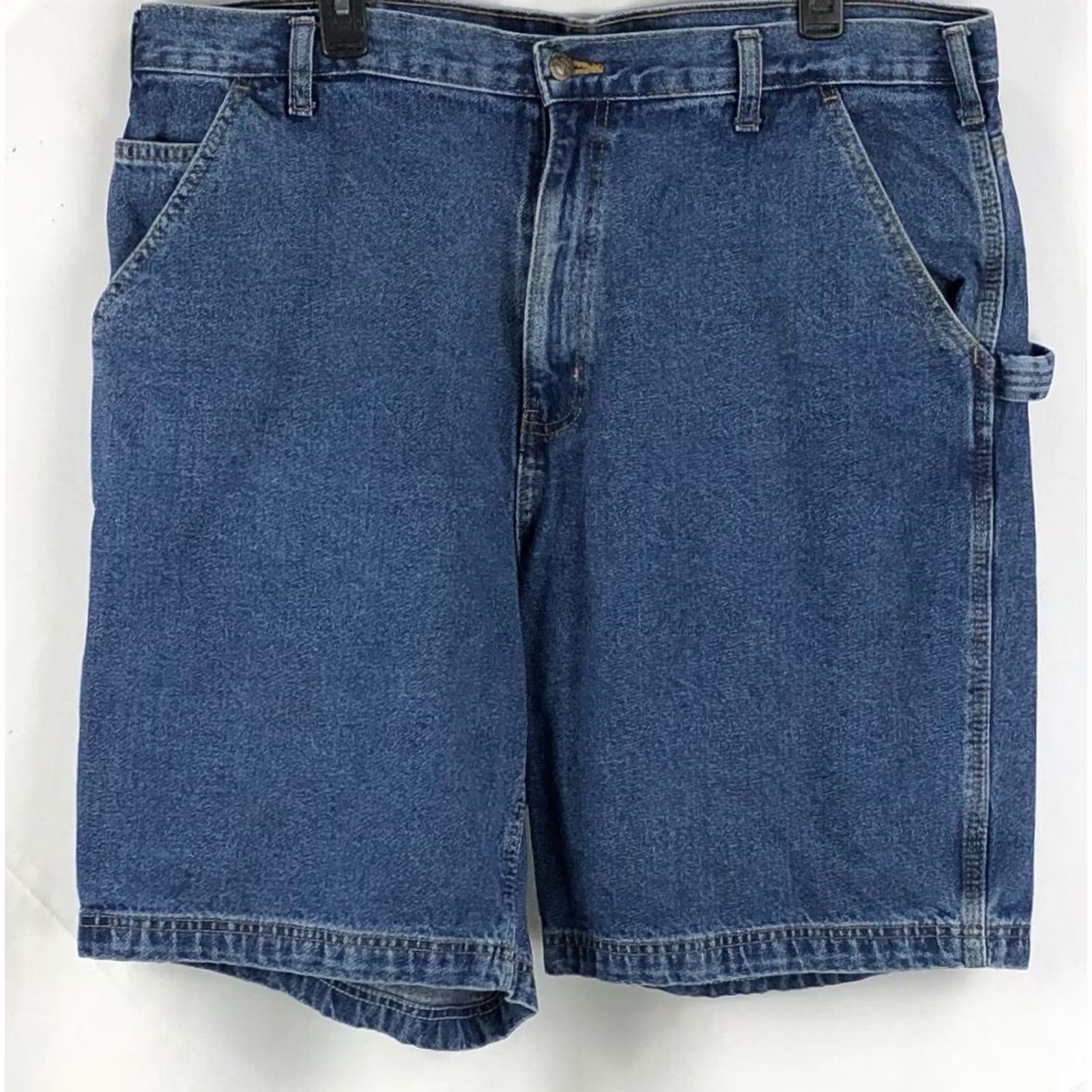 Vintage rk brand Carpenter Denim Shorts 40 Blue Jeans Mid Rise Cotton 5 Pocket Carpenter Denim Shorts 40 Blue Jeans Mid Rise Cotton 5 Pocket Mens Regular Blue Size US 38 / EU 54 - 4 Thumbnail