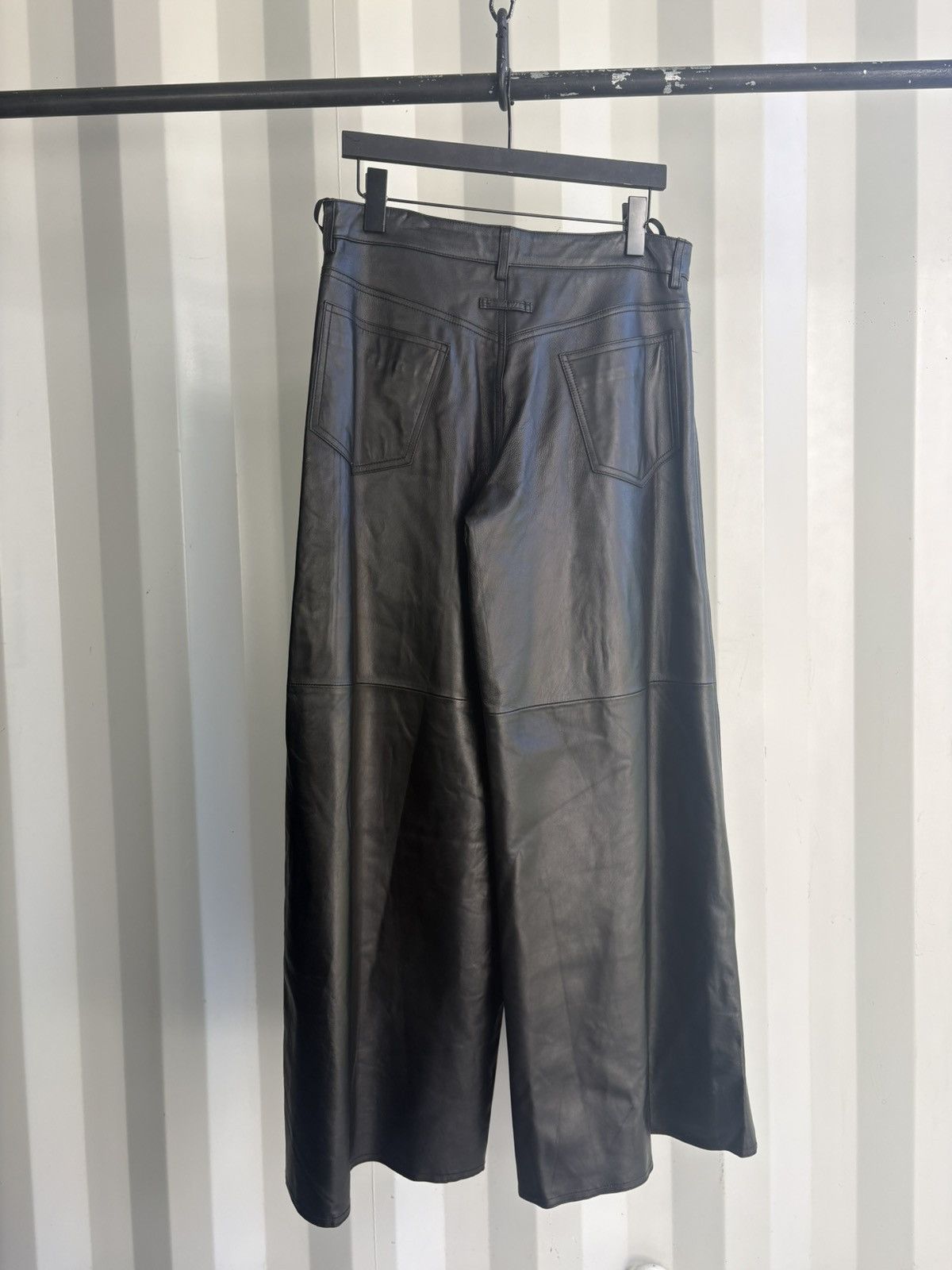 Jean Paul Gaultier Wide Leg Flare Leather Pants Size US 32 / EU 48 - 3 Thumbnail