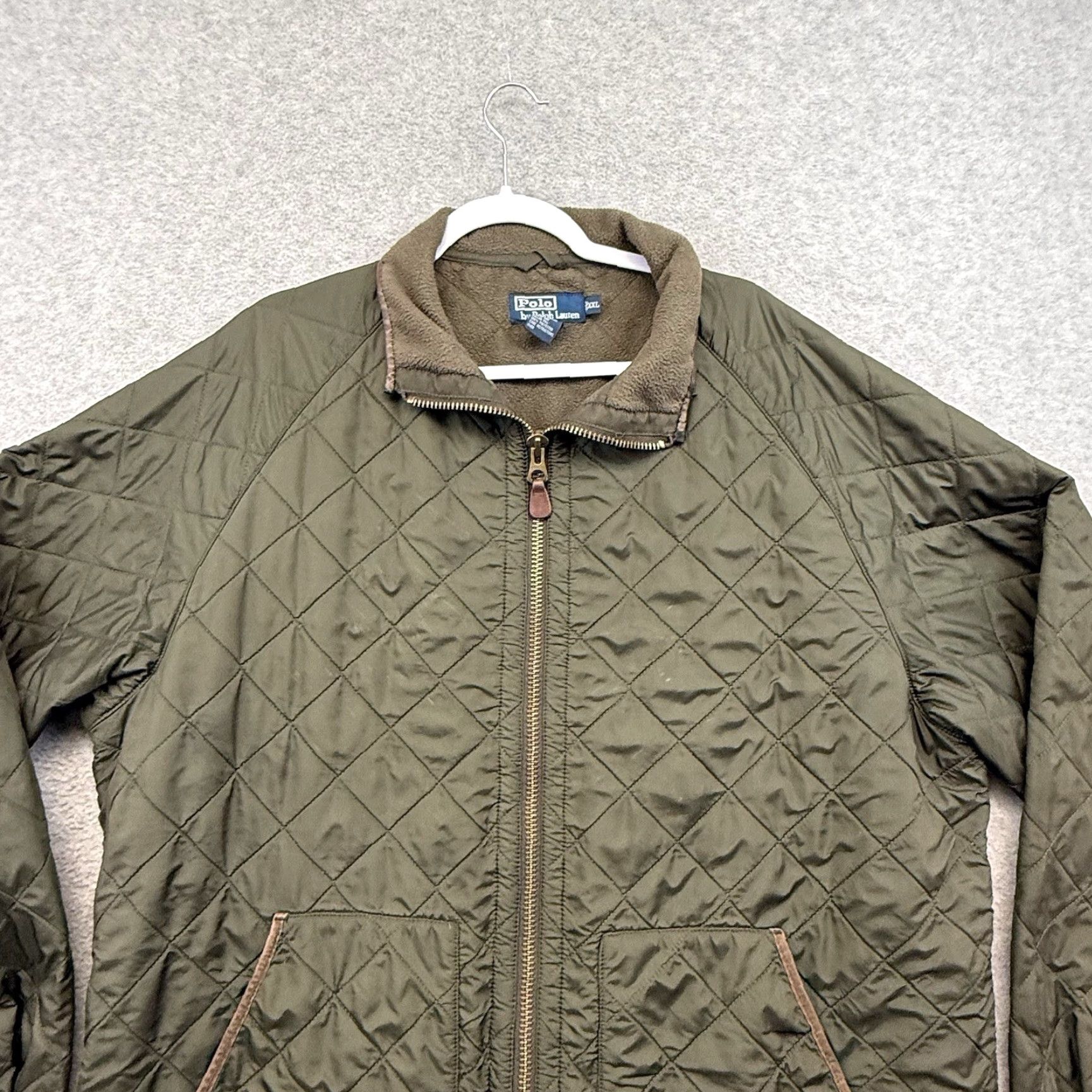Polo Ralph Lauren VINTAGE Polo Ralph Lauren Olive Green Quilted Field Jacket Corduroy Trim Men 2XL Green Quilted Snaps Pockets All Seasons Insulated Outdoor 90s Mens Size US XXL / EU 58 / 5 - 3 Thumbnail