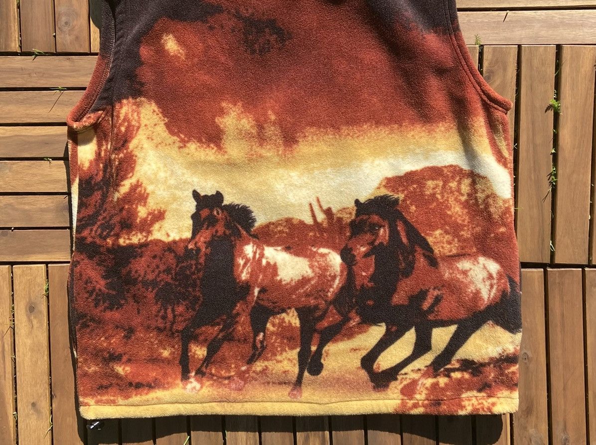 Vintage 🟤 Rare Vintage Vest Fleece with Realistic Horses Zip up🟤 Size US M / EU 48-50 / 2 - 3 Thumbnail