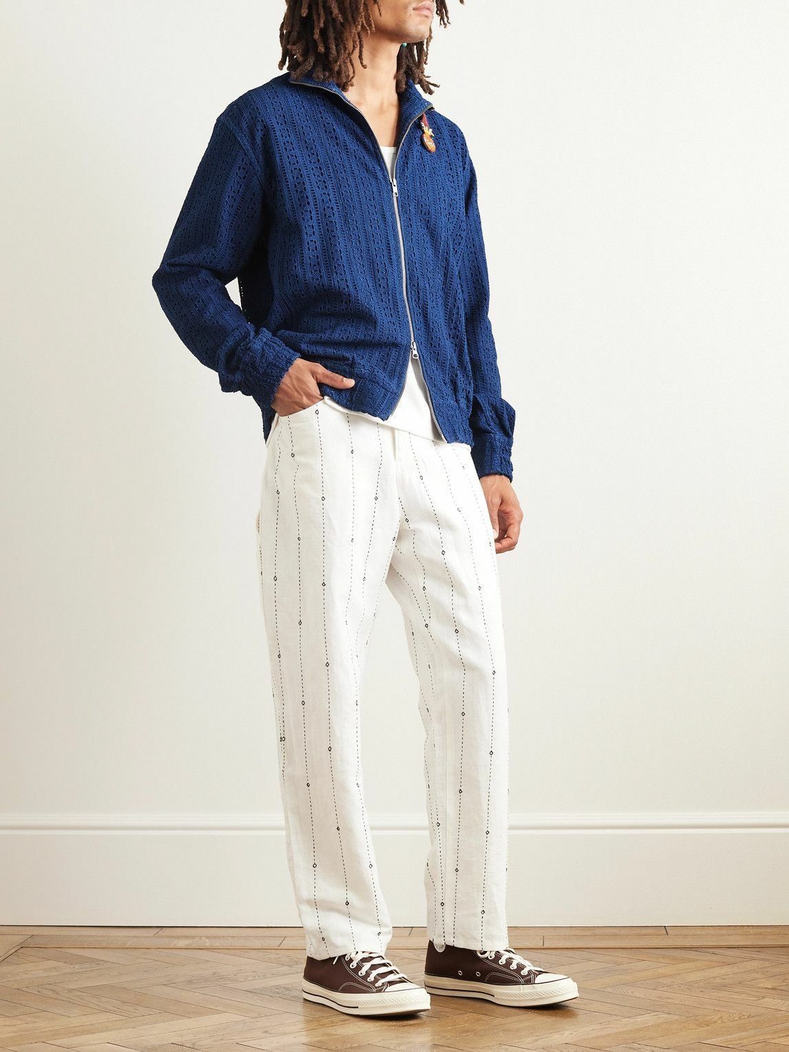 Kardo Kardo Schiffli Embroidered Cotton Bomber Jacket Size US L / EU 52-54 / 3 - 9 Thumbnail