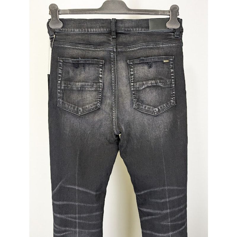 Amiri o1rshd1 Stacked Flare Jeans in Aged Black Size US 32 / EU 48 - 15 Thumbnail