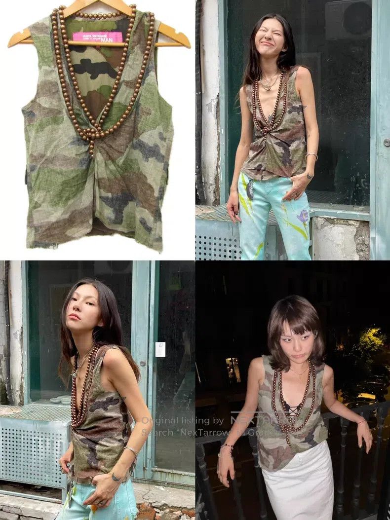 Junya Watanabe Junya Watanabe Camouflage beaded vest Size S / US 4 / IT 40 - 1 Thumbnail