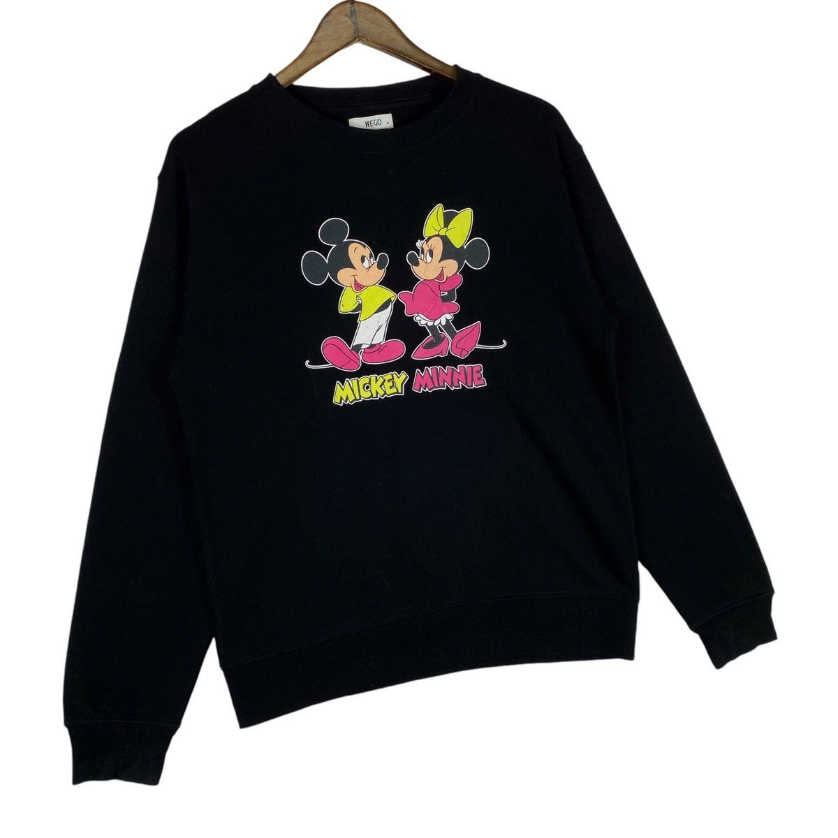 Mickey Mouse × Vintage Vintage Wego Mickey Mouse Sweatshirt Crewneck Black Pullover Size M / US 6-8 / IT 42-44 - 2 Thumbnail