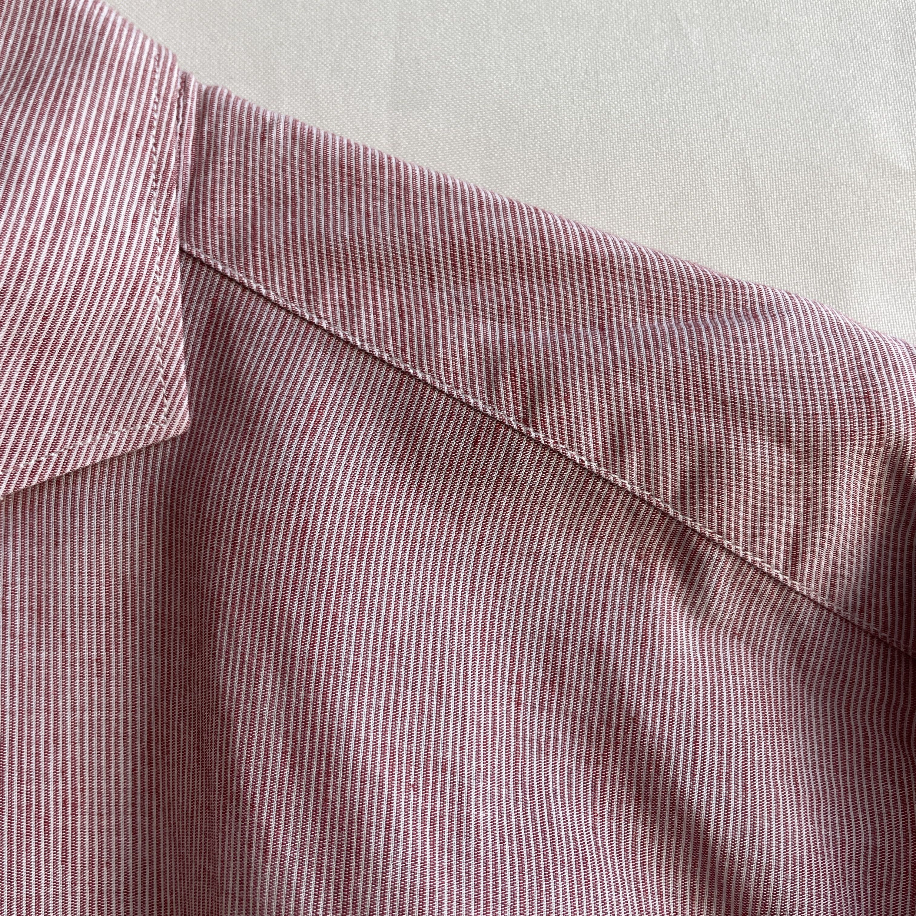 Suitsupply Suitsupply Pinstripe Pink Slim Fit Spread Collar Dress Shirt Size 44R - 6 Thumbnail