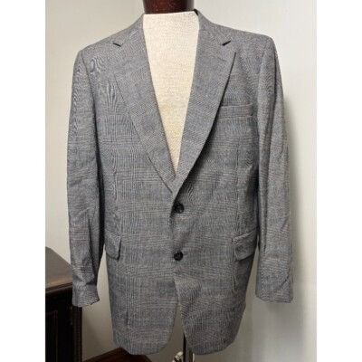 Other Cromwell Juster's Custom Suit Sz 44-46 Windowpane Wool Two B Size 44R - 8 Thumbnail