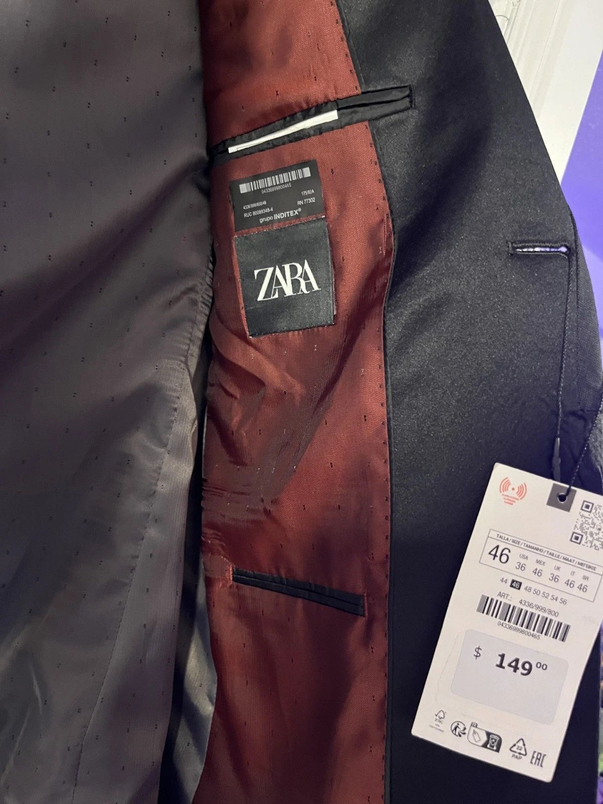 Zara Zara Tailored Collection EUR 46 / USA 36 / (36R) Blazer Size 36R - 2 Thumbnail