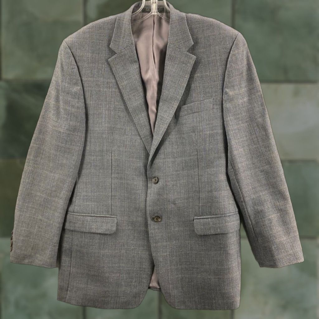 Ralph Lauren Lauren Ralph Lauren Blazer Mens 42R Gray Glen Plaid Wool Sport Coat 2-Button Regular Fit Size 42R - 1 Thumbnail
