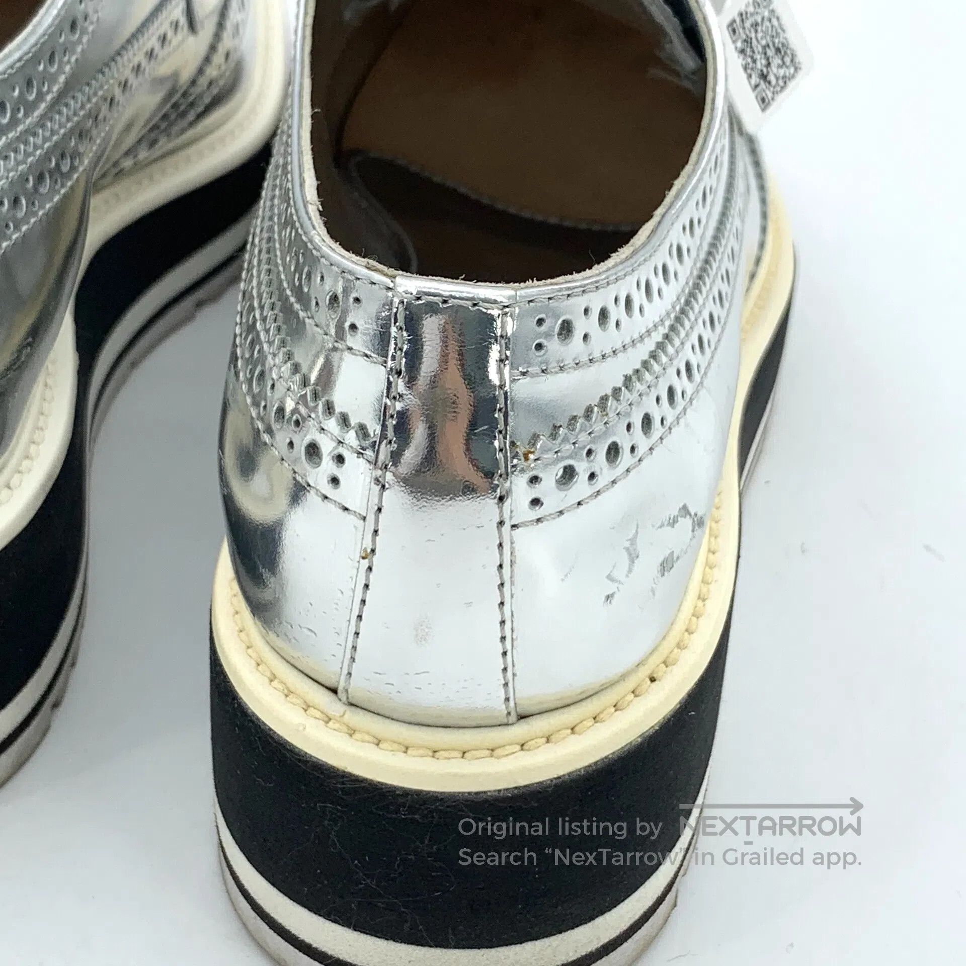 Other Prada Silver Baroque Carved Lace-Up Casual Flat Platform S Size US 5 / EU 37 - 8 Thumbnail