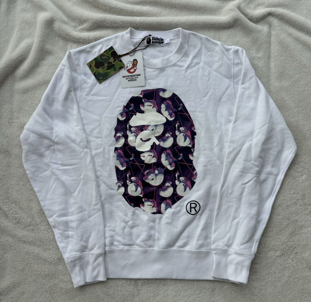 Bape Bape x Ghost-Busters White Crewneck Size US XL / EU 56 / 4 - 1 Thumbnail