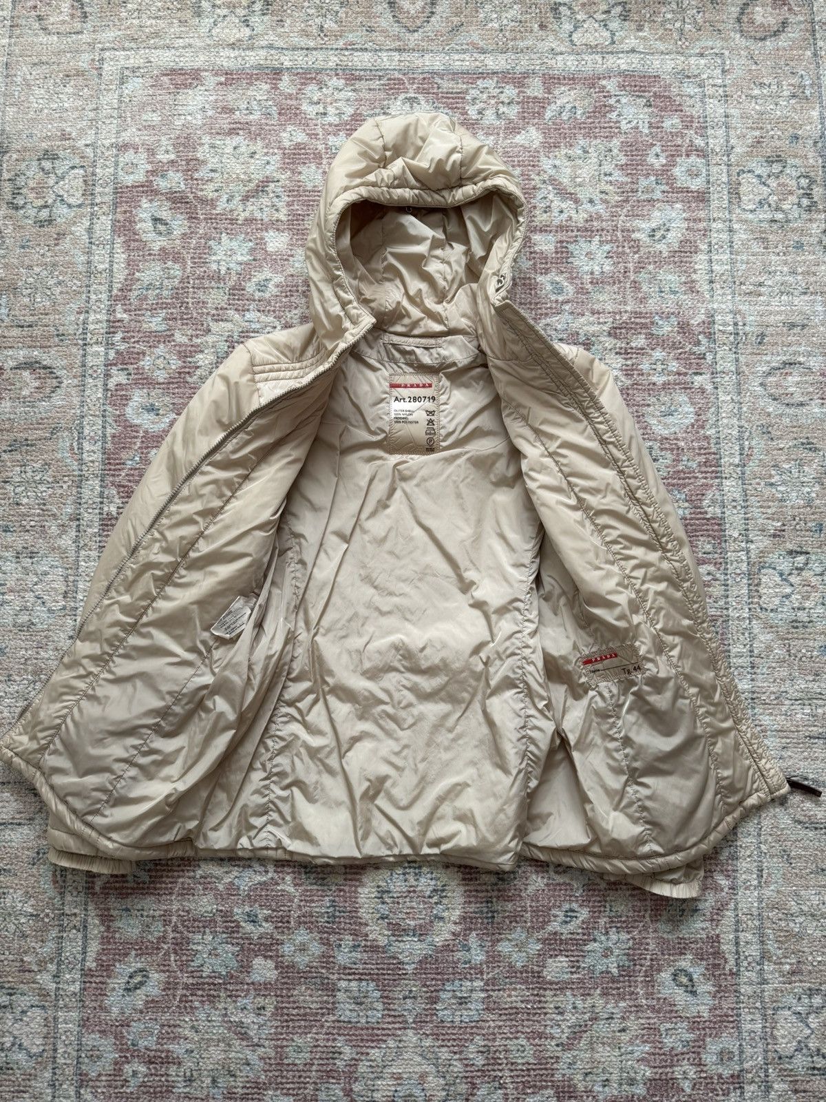 Prada Prada Sport Linea Rossa Hooded Nylon Jacket Beige Size S / US 4 / IT 40 - 5 Thumbnail
