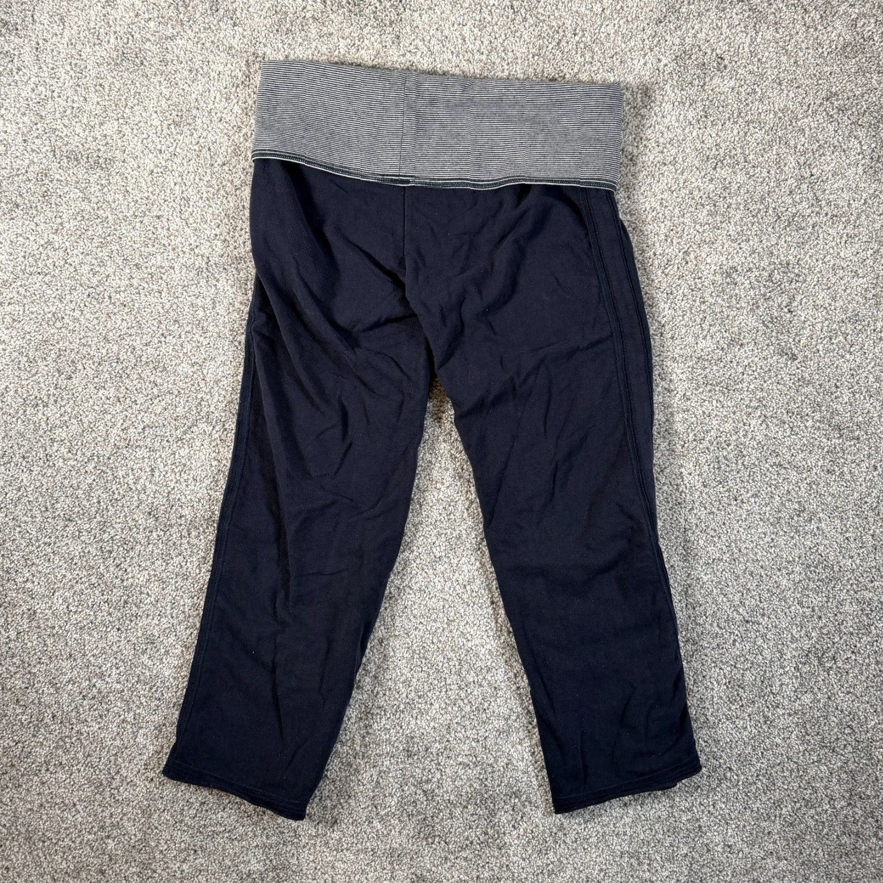 Vintage Aerie Blue Pants S Women Foldover Yoga Lounge Crop Sweatpants 06 Logo Y2K Retro Sporty Size 28" / US 6 / IT 42 - 2 Thumbnail
