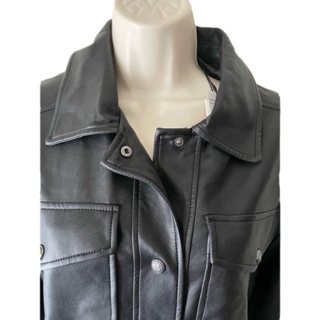 Rebecca Minkoff Rebecca Minkoff Black Vegan Leather Jacket Large Size L / US 10 / IT 46 - 6 Thumbnail