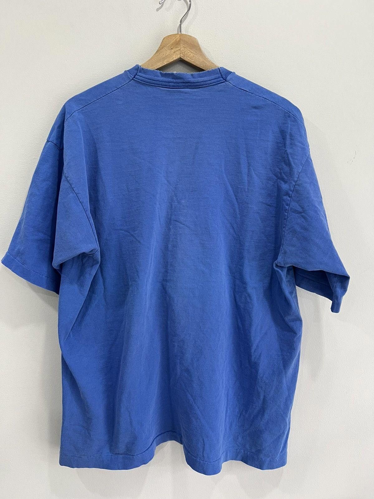 Vintage Vintage 90s Blank Blue Tee Shirt simgle stitched thrashed Size US XL / EU 56 / 4 - 2 Thumbnail