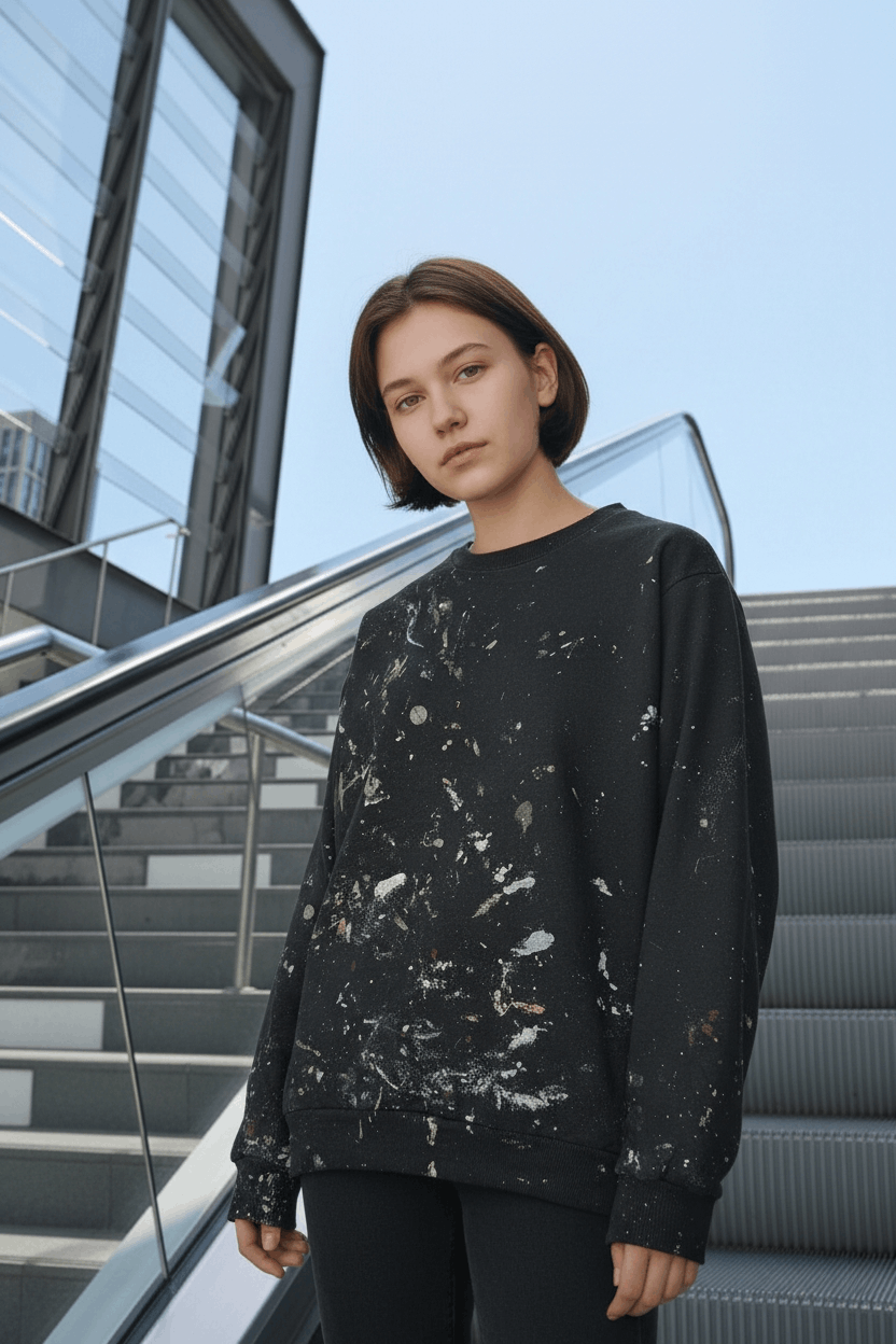 Valentino RODHOS VALENTINO Paint Abstract Nice Design Sweatshirts Size M / US 6-8 / IT 42-44 - 2 Thumbnail