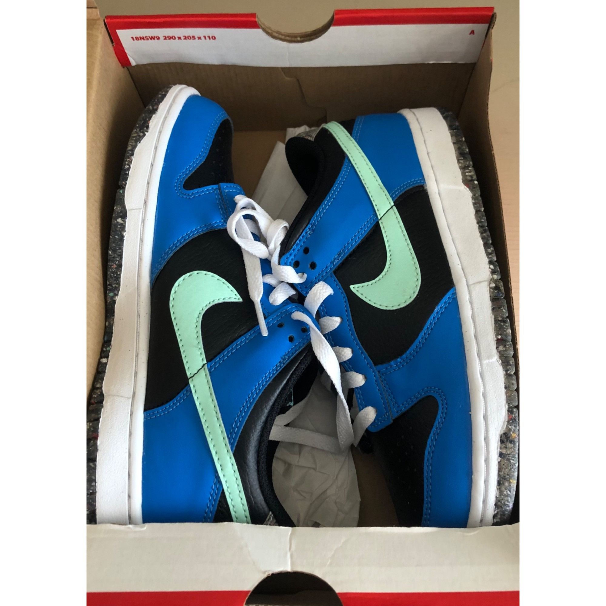 Nike NIB NIKE Dunk Low SE GS E Black Mint Foam Blue Size 6Y (7.5/ Size US 6 / EU 39 - 12 Thumbnail