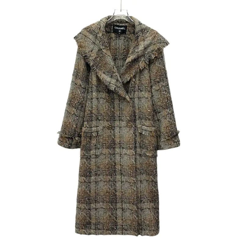 Chanel Chanel Brown Cotton Women's Coat 0089 Size XS / US 0-2 / IT 36-38 - 1 Thumbnail