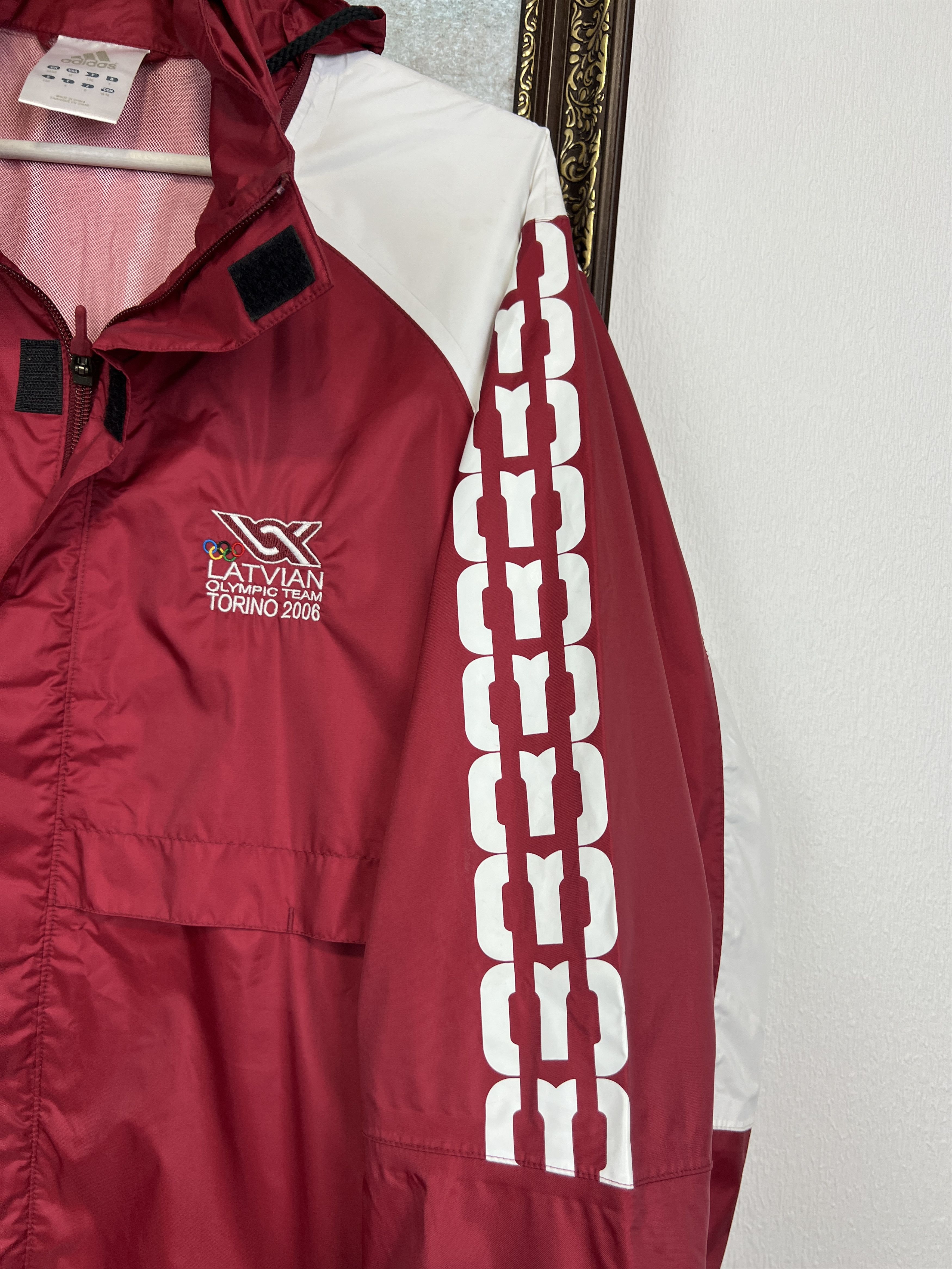 Adidas Vintage Latvia Olympics Jacket Track Top Hooded Windbreaker Size US M / EU 48-50 / 2 - 5 Thumbnail