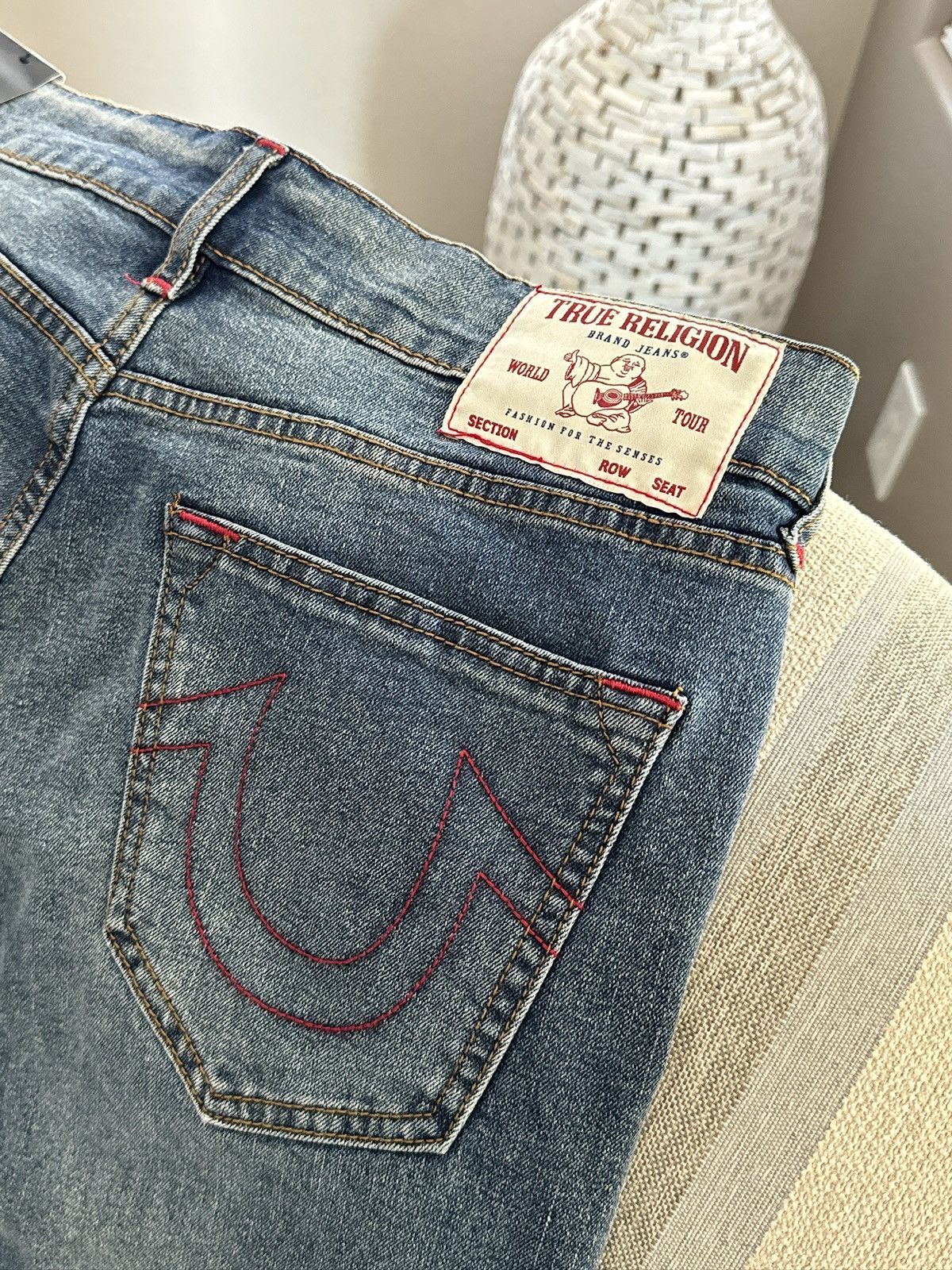 True Religion VINTAGE True Religion Red Stitch Jeans ‼️ Size US 31 - 3 Thumbnail