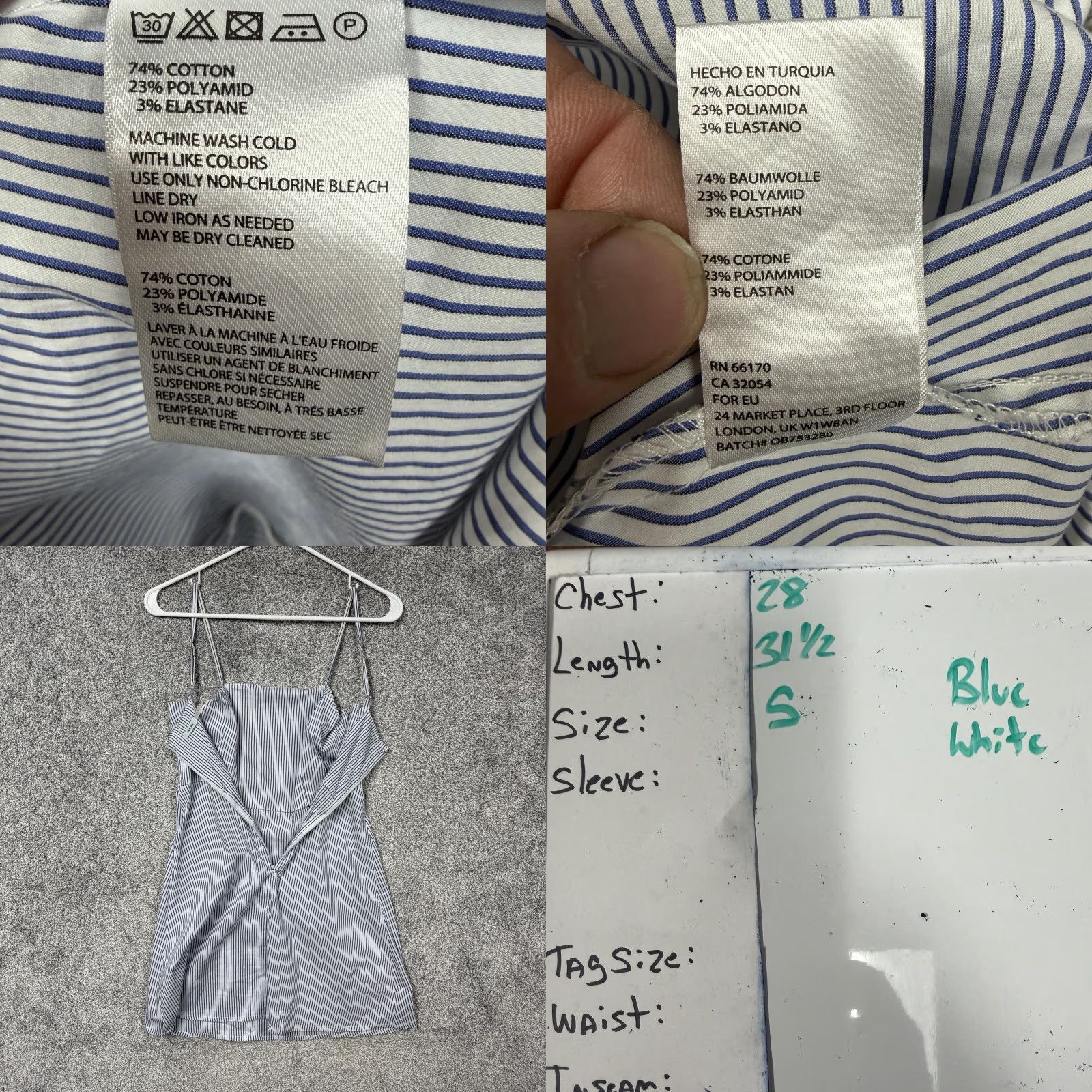 Vintage Kimchi Blue Mini Dress S Striped Square Neck Sleeveless Beach Preppy Casual Women Cotton Polyamide Spandex Lightweight Stretch Size S / US 4 / IT 40 - 8 Thumbnail