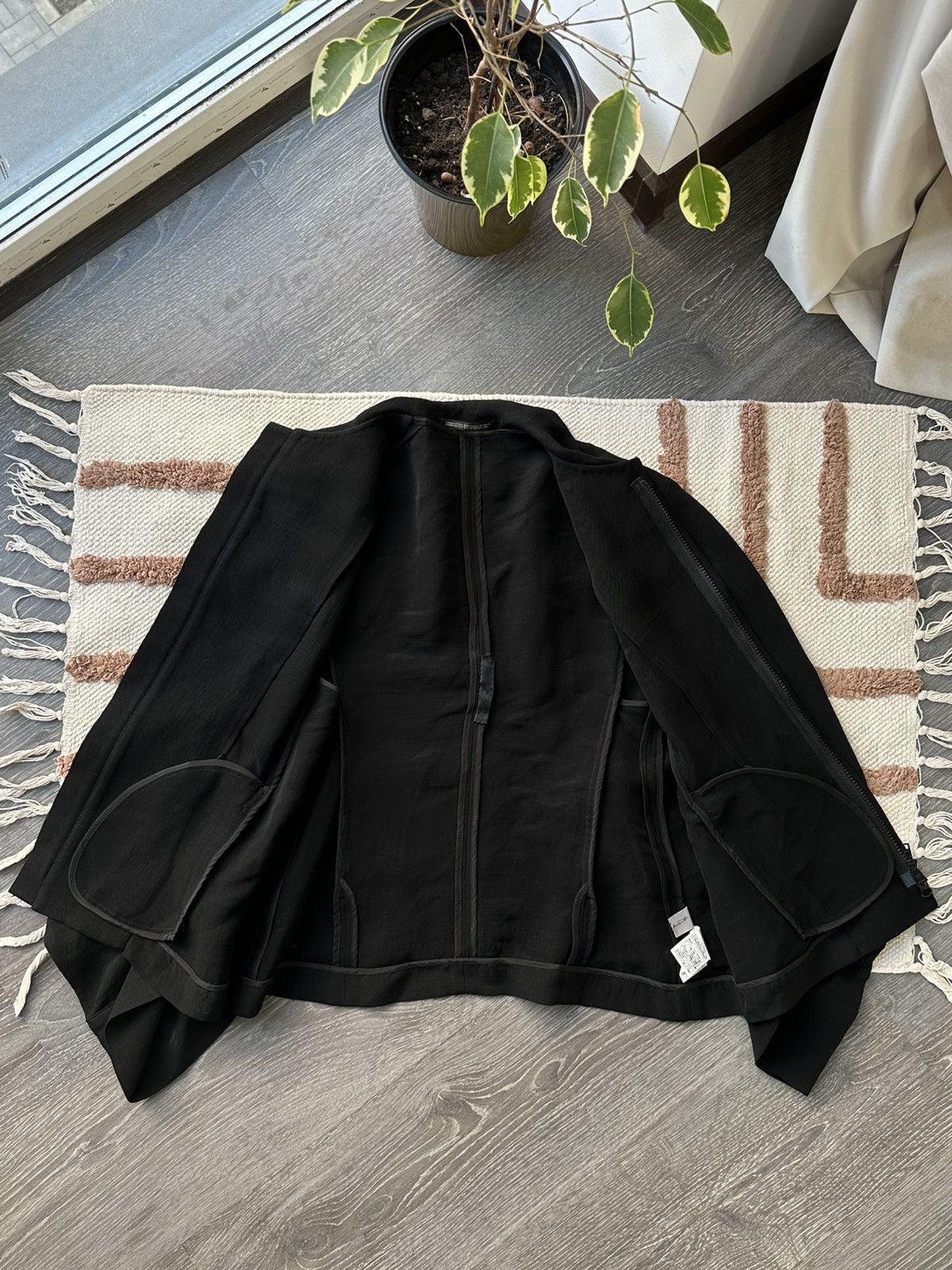Vintage × Yohji Yamamoto Rare🖤 Yohji Yamamoto 2009 Archive Black Zip Kimono Jacket Size M / US 6-8 / IT 42-44 - 8 Thumbnail