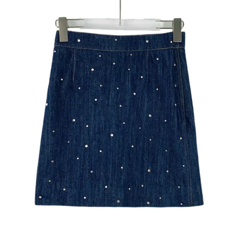 Miu Miu Miu Miu Denim Skirt with Decorative Elements 0089 Size 23" - 1 Thumbnail