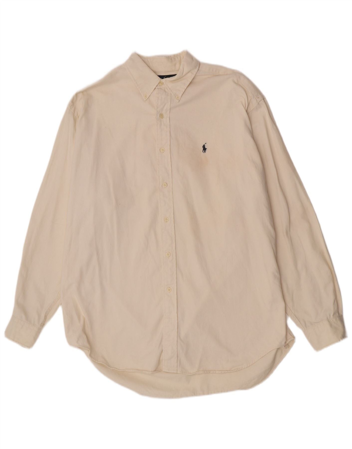 Ralph Lauren Mens Blaire Shirt Large Off White Cotton Size US L / EU 52-54 / 3 - 1 Thumbnail