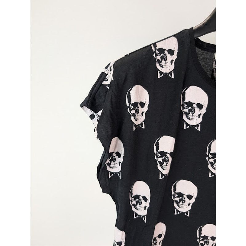 Saint Laurent Paris o1rshd1 Skull and Bowtie Print T-Shirt in Black / White Size US XS / EU 42 / 0 - 6 Thumbnail