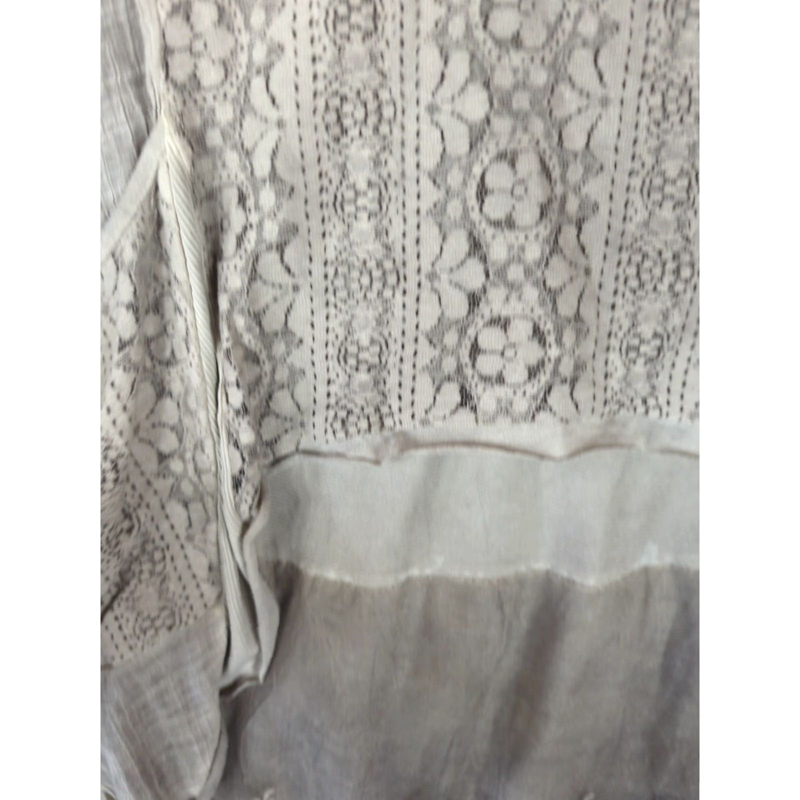 Vintage Simply Couture Blouse Tunic Women 2X Brown Lace Ruffle Crochet Cap Sleeve Round Neck Plus Size Vintage No Size XXL / US 16-18 / IT 52-54 - 4 Thumbnail