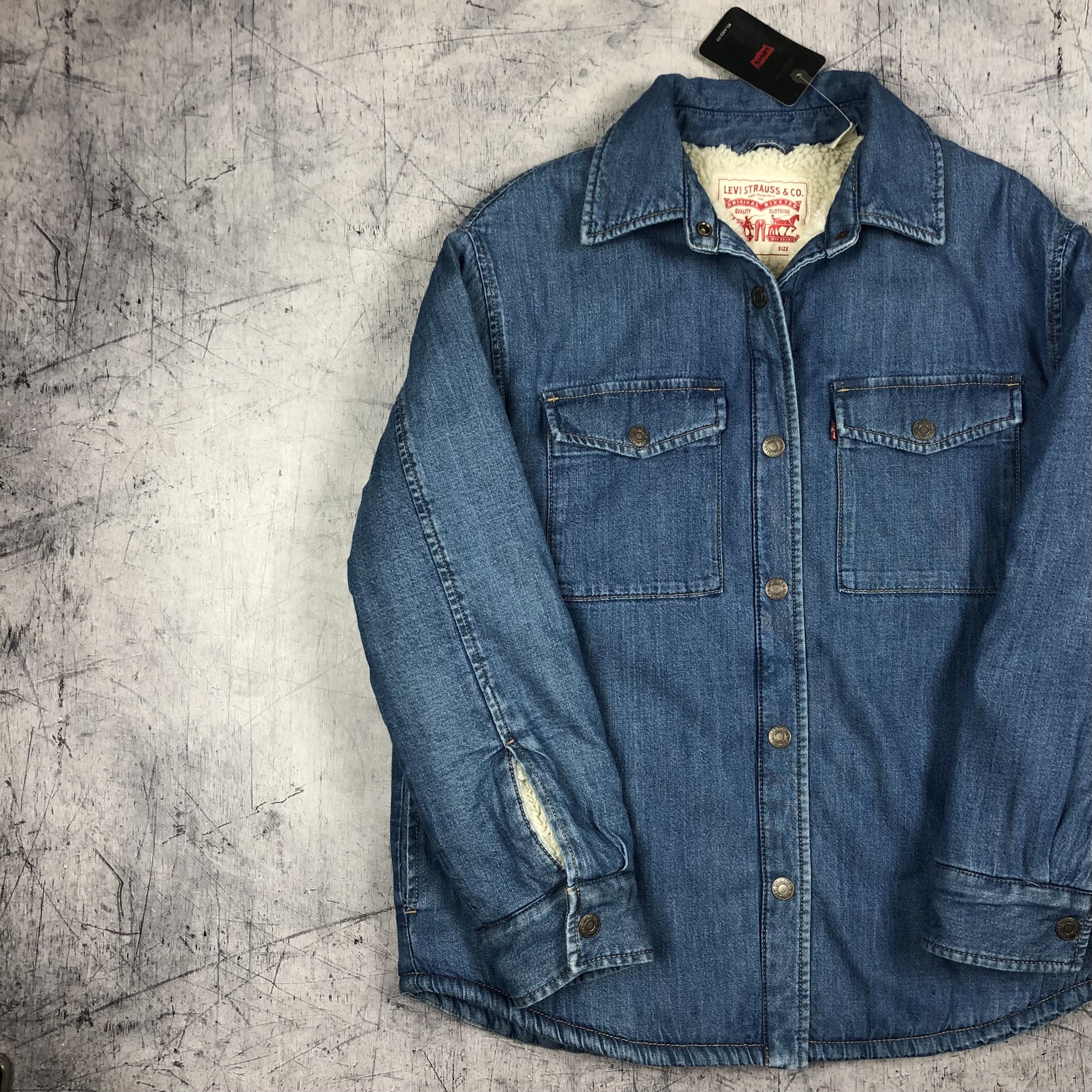 Levi's Levi’s Fleece Sherpa Denim Button-up Jacket New! Size S / US 4 / IT 40 - 5 Thumbnail