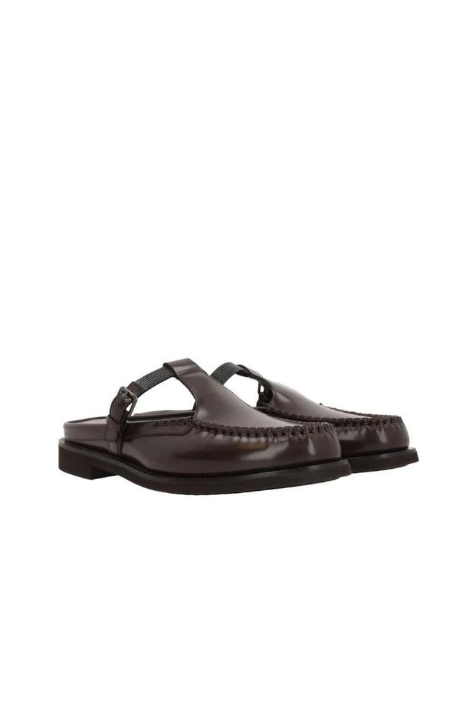 Brunello Cucinelli o1B3y1r0426 Brushed Leather Mules in Brown Size US 7 / IT 37 - 4 Thumbnail