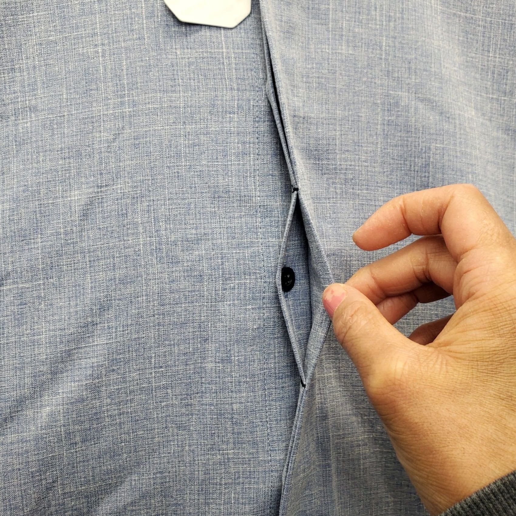 Vintage Coofandy Mens Blue Solid Button-Up Shirt - L - Short Sleeve Collared Casual Shirt Size US L / EU 52-54 / 3 - 4 Thumbnail