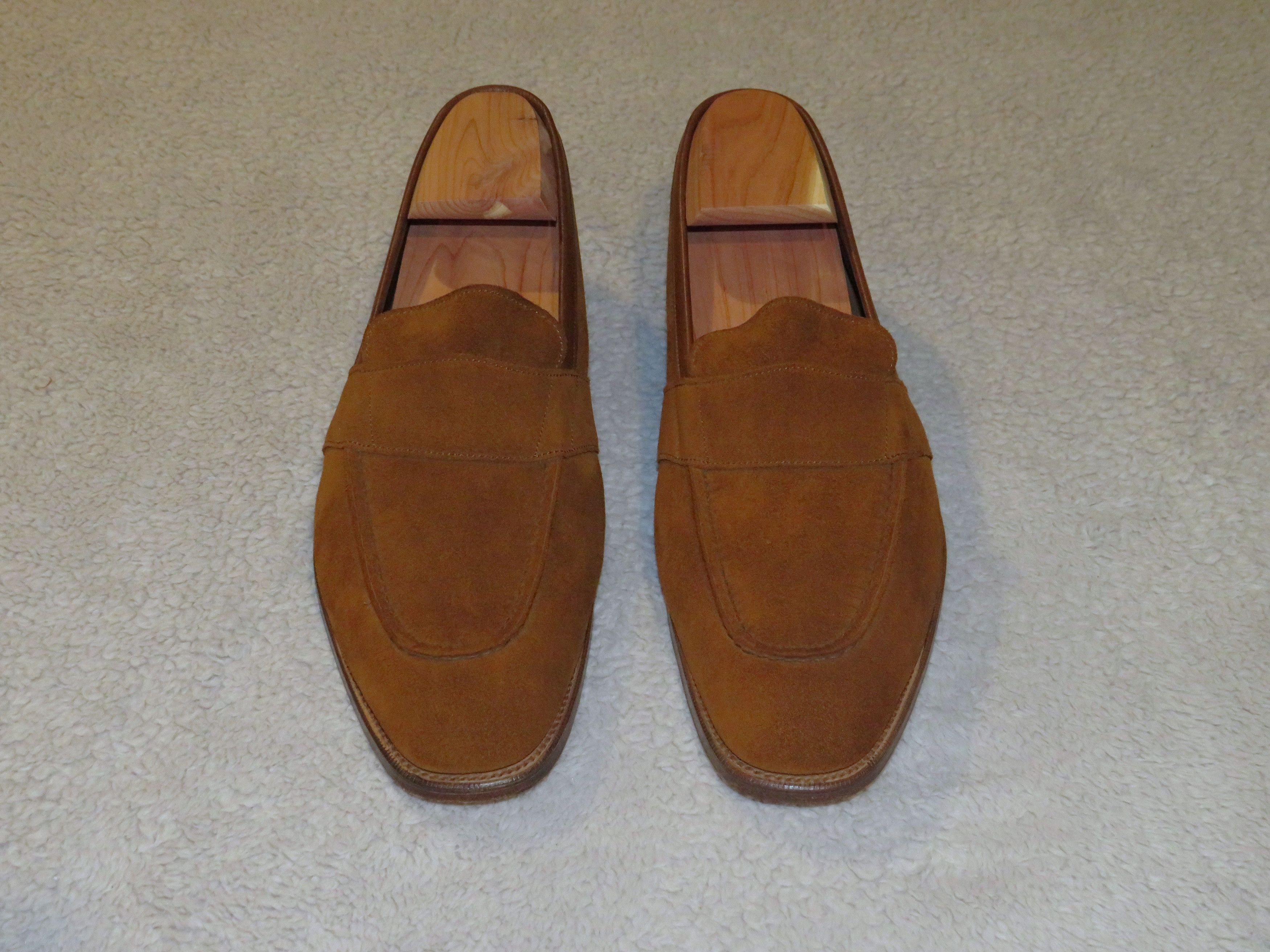 Edward Green Buckingham Tobacco Suede Unlined Loafers 8E Size US 8 / EU 41 - 1 Thumbnail