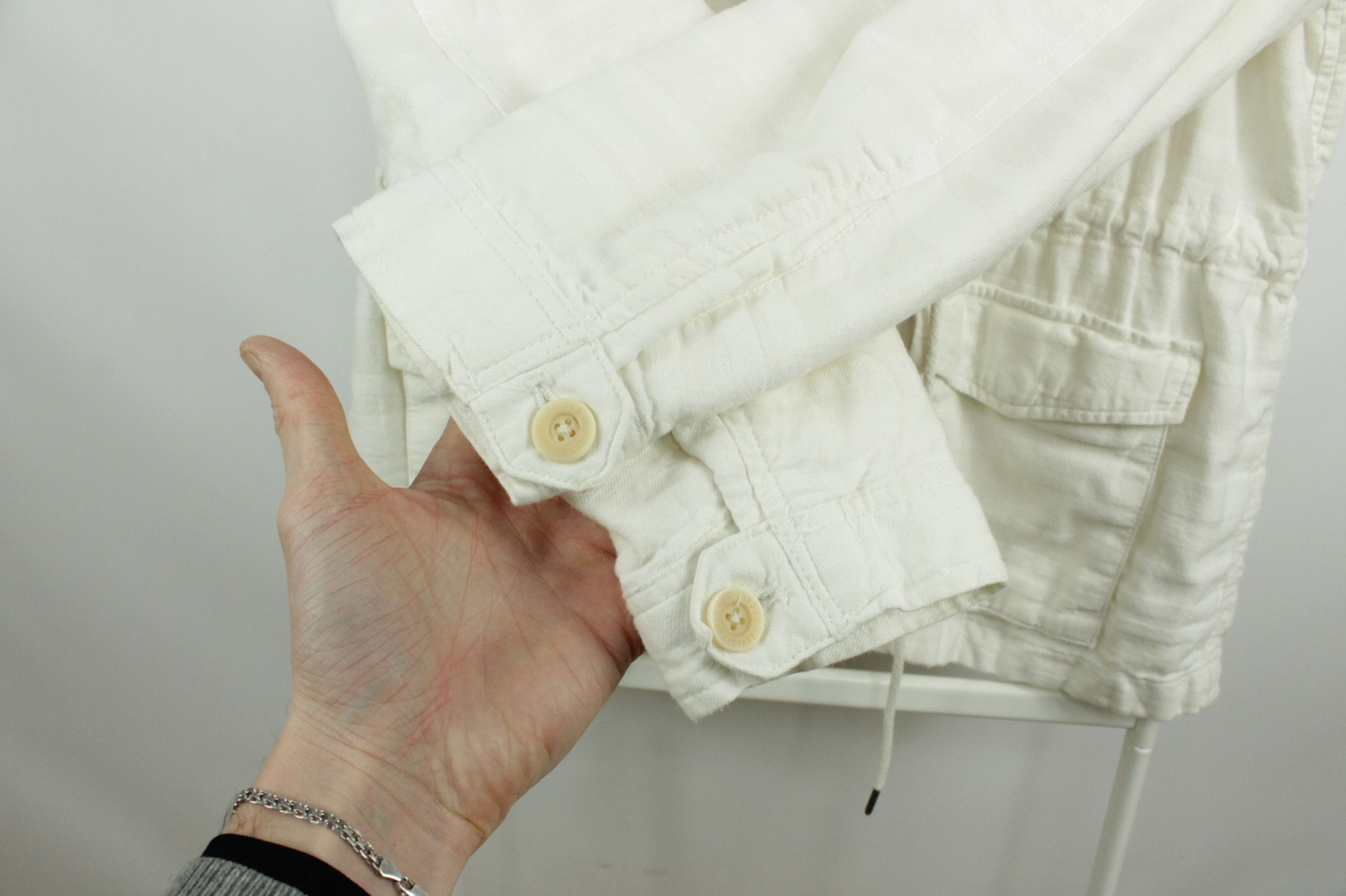 Levi's Levi's Cotton Linen White Milk Women's Safari Jacket Size L / US 10 / IT 46 - 11 Thumbnail