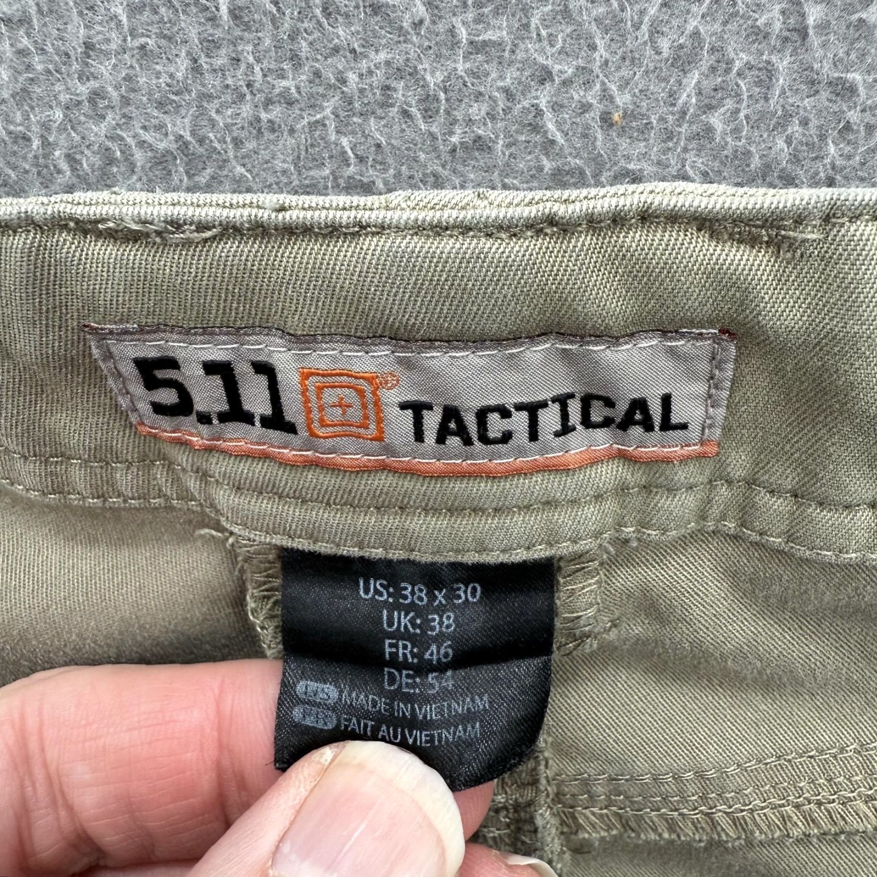 Vintage 5.11 Tactical Pants Mens 38x30 Khaki Chino Workwear Casual Polyester Cotton Pockets Flat Front Zip Fly Mens Size US 38 / EU 54 - 3 Thumbnail